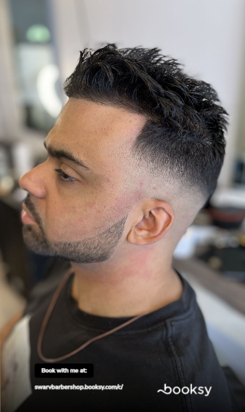 Modern European haircut with precise fade